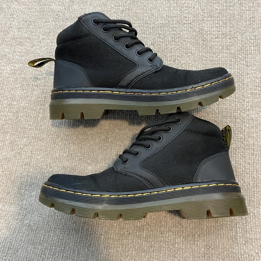 Dr. Martens Bonny Boots Mens 6 Womens 7 Black Nylon Chukka Ankle Lace Up Y2K